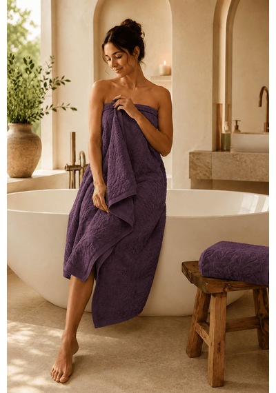 Büyük Banyo Havlusu 90x150 Cm Ivy Collection 650 Gr Mor
