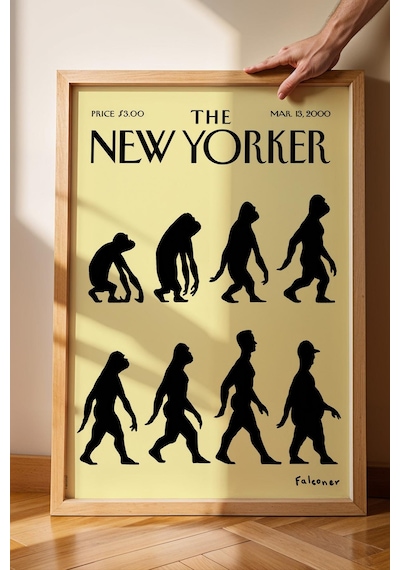 The New Yorker Çerçeveli Tablo March 13 2000 - Amerikan Erkeğinin Evrimi Tablosu
