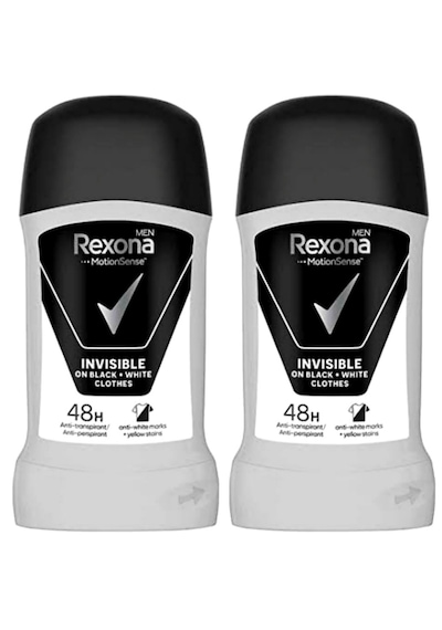 Rexona Men Motionsense Erkek Stick Deodorant Invisible On Black White Clothes 2 X 50 Ml
