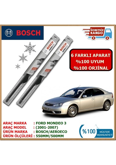 Ford Mondeo Ön Silecek Takımı Bosch  Aero Twin (2002-2007)