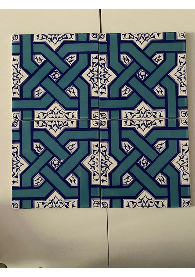 Armada Çini 20x20 Cm Ac 6 Selçuklu Turkuaz Zincir Geçme Çini Kar