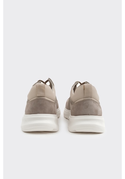 Derinet Hakiki Deri Erkek Sneaker Kum Beyaz Kum Beyaz Derinet Hakiki Deri Erkek Sneaker Kum Beyaz Kum Beyaz