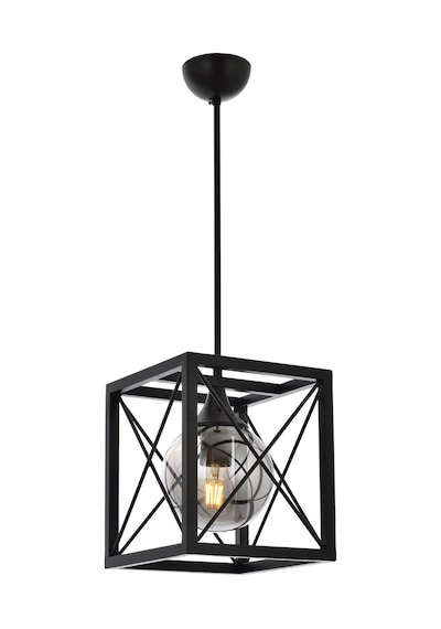 Avonni Av-60127-1Bsy Siyah Boyalı Modern Avize E27 Metal Cam 25X25Cm