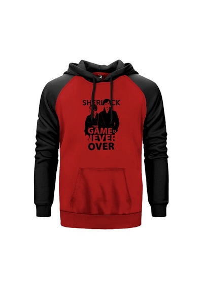 Sherlock Holmes The Game İs Never Kırmızı Renk Reglan Kol Sweatshirt