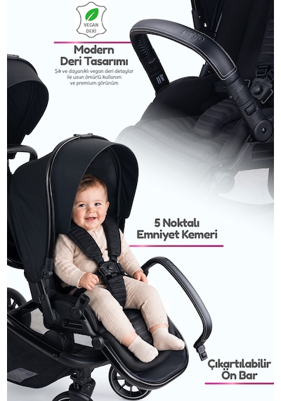 Prego İbiza Pro Çift Yönlü İkiz Bebek Arabası Uv Tenteli -yağmurluk-ayak Örtüsü- 2 Adet Puset Dahil - Tam Set Yeni Seri