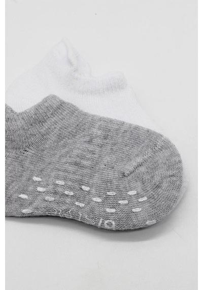 2'li Sneakers Kaymaz Basic Penye Çorap Bs20103 Gri Beyaz Renkli Çok Renkli