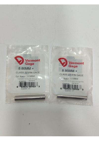 Vermont Gage Çelik Pin Kontrol Eşi 8,86mm 2 Adet