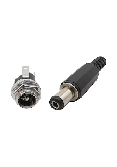 1 Takım Dc Şase 2,1Mm Metal Üstten Somunlu Ve Dc Jak Fiş 1 Takım