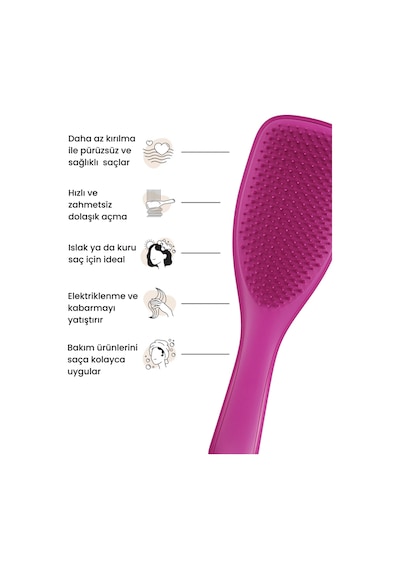 The Ultimate Detangler Electric Raspberry Eletriklenme Önleyici Koyu Pembe Saç Fırçası-tarak 10201-064-1