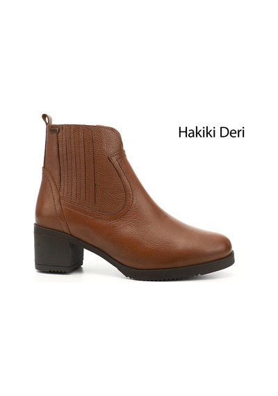Gönderi(R) Gönderi R Kadın Taba Floter Fermuarlı Kalın Topuklu Hakiki Deri Bot Dkzb61310404 Taba Floter