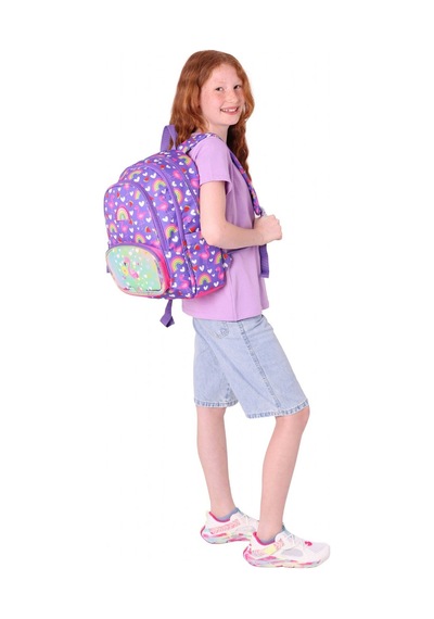Kaukko Kids Üç Gözlü Kız Çocuk Okul Sırt Çantası Flamingo Nakışlı Ve Baskılı - L5226 Pembe - Mor