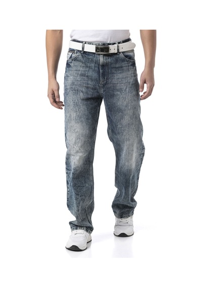 Cd903 Men S Wide Leg Relaxed Fit Trousers Blue