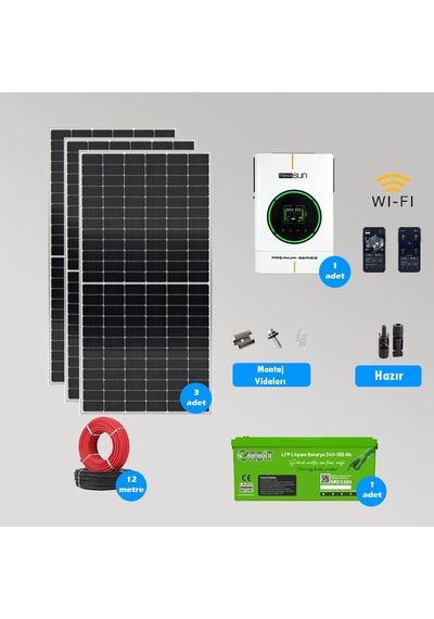 Cks Enerjı 4kw Lityum Akülü Hazır Solar Paket Kolay Kurulum Minimum Paket