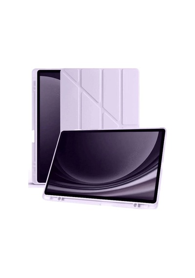 Samsung Galaxy Uyumlu  Uyumlu X610 Tab S9 Fe Plus 12.4 Kılıf Kalemlikli Mars Tablet Kılıfı - Lila Diğer