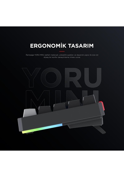 Rampage Yoru Mini Type-c Bağlantı Rgb Mekanik Gaming Oyuncu Klavyesi Red Switch Q Tr Hot Swap Diğer