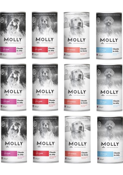 Molly 4 Çeşit Karma Köpek Konservesi 400 G X 12 Adet