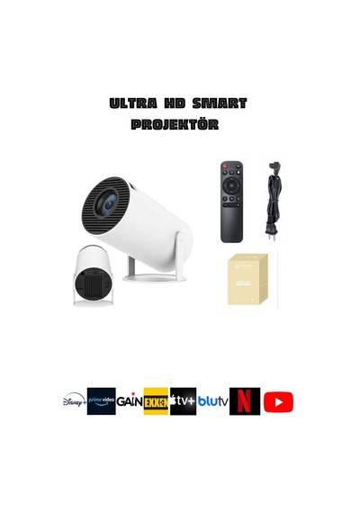 Taşınabilir Sinema Projeksiyon 720p Ev Sineması Bluetooth Android Akıllı Projektör