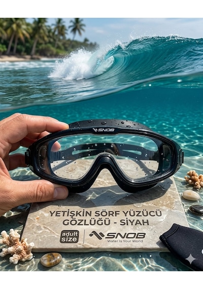 Yetişkin Sörf Yüzücü Gözlüğü Siyah Çok Renkli