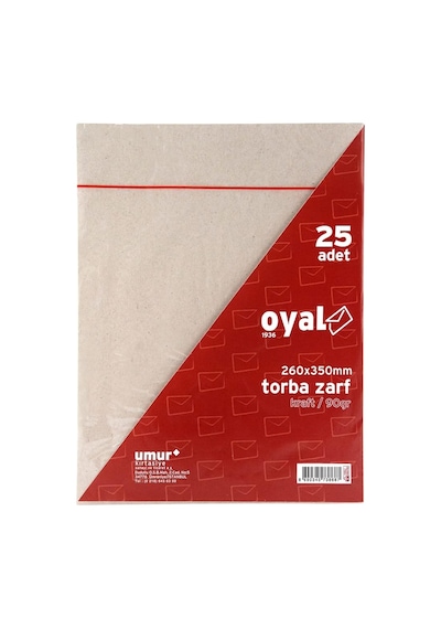 Torba Zarf F26x35kraft, 90 Gr, Silikonlu, 25'li