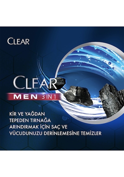 Clear Men Kömür İle Şampuan Duş Jeli 350 ML