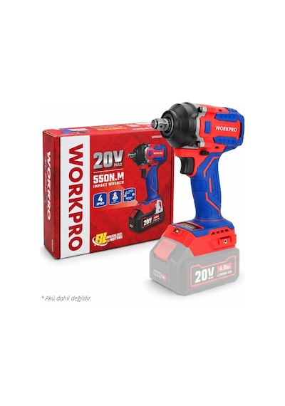 Workpro Wp390207 20volt 1/2 550nm Kömürsüz Profesyonel Şarjlı Somun Sıkma Akü Dahil Değildir