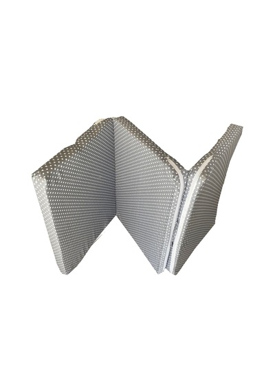 Katlanır Çocuk Yatağı Sünger Yatak Çocuk Oyun Minderi 60x120-4 Cm Gri Puantiyeli