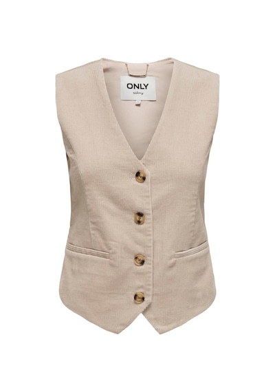Only Onltıggy S/l Fıt Cord Vest Tlr Kadın Bej Yelek - 15331546