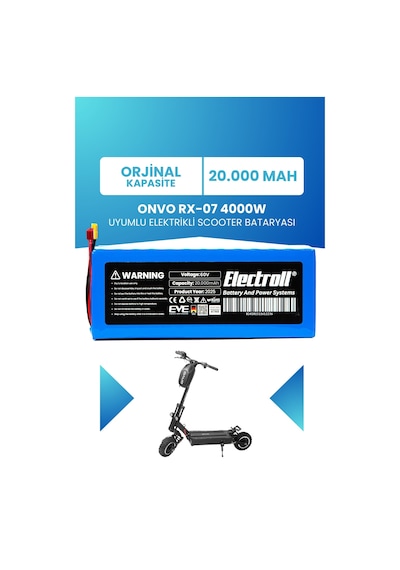 Onvo Rx-07 4000w 60v 20ah Elektrikli Scooter Bataryası Mavi