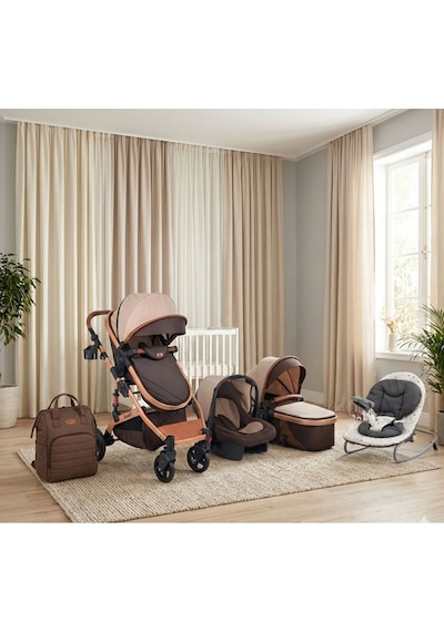 5 Li Set Amortisörlü Bebek Arabası Taşıma Puset Portbebe Bebek Bakım Çantası Sallanır Ana Kucağı
