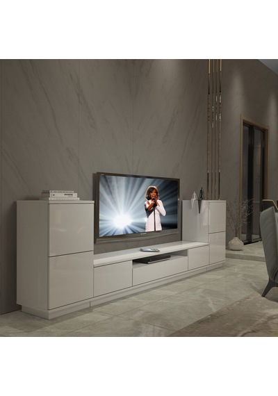 Decoraktiv Trio On2s Mdf Tv Ünitesi Tv Sehpası - Parlak Beyaz