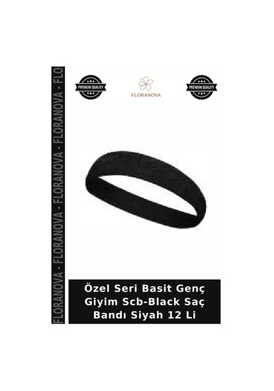 Özel Seri Basit Genç Giyim Scb-black Saç Bandı Siyah 12 Li