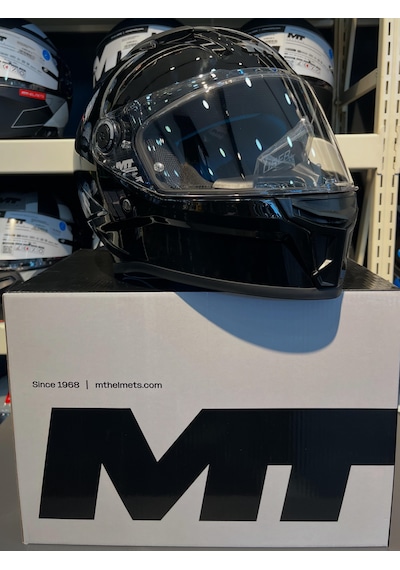 Mt Helmets Stinger 2 Pure A1 Siyah Parlak Ff126 Şeffaf Vizörlü Parlak Siyah