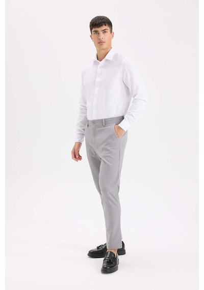 DeFacto Tailored Fit Normal Kesim Düz Paça Her Yöne Esneyen Yazlık Kumaş Pantolon -  C7508AX25SPGR370