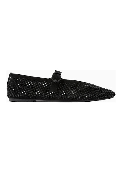 Kurt Geiger Mayfair Süet Kristal Taşlı Lüks Tasarım Kadın Babet Siyah