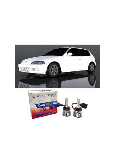 Honda Civic Uzun + Kısa Far Ampulü H4 Duo Yeni Seri Beyaz 1992-1995