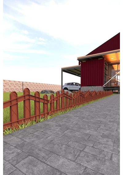 Dekoratif Plastik Bahçe Ve Peyzaj Çiti 8 Adet Çit Y: 32 Cm / G: 4.4 M Toprak Ayaklı - Kahverengi