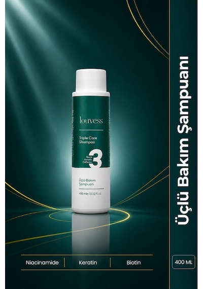 Louvess Biotin Keratin ve Kafein İle Güçlendirilmiş Saç Bakım Şampuanı 400 ML