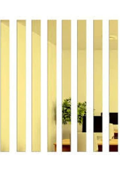 Dekoratif Şerit Gold Ayna Pleksi Duvar Süsü 2.5x100cm 5 Adet