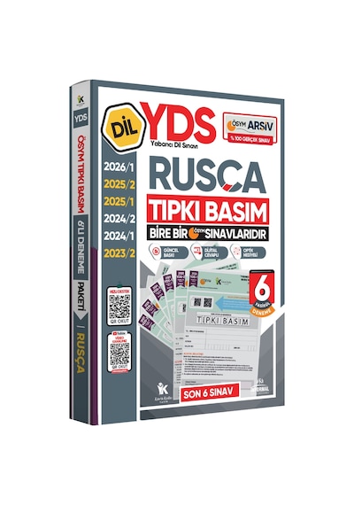 2026 YDS Rusça ÖSYM Tıpkı Basım Çıkmış Soru Deneme Paketi Dijital Çözümlü 6lı Fasikül SETİ