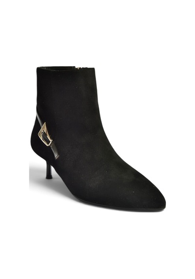 Fox Shoes Z518031102 Siyah Süet İnce Topuklu Kadın Bot