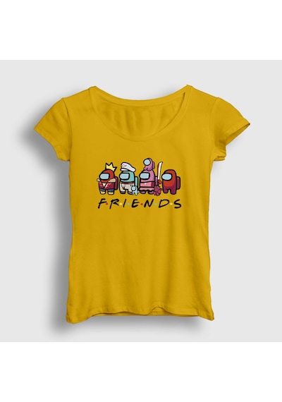 Presmono Kadın Friends Among Us T-shirt Sarı