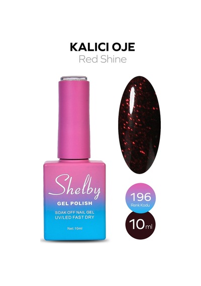 Shelby 10 Ml. A197 Işıltılı Kırmızı Kalıcı Oje