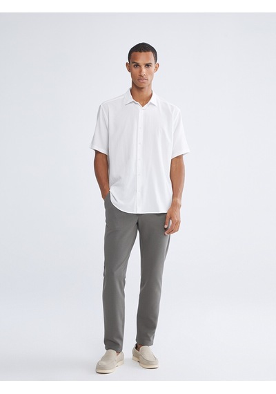 Lcw Vision Beyaz Regular Fit Kısa Kollu Erkek Basic Gömlek