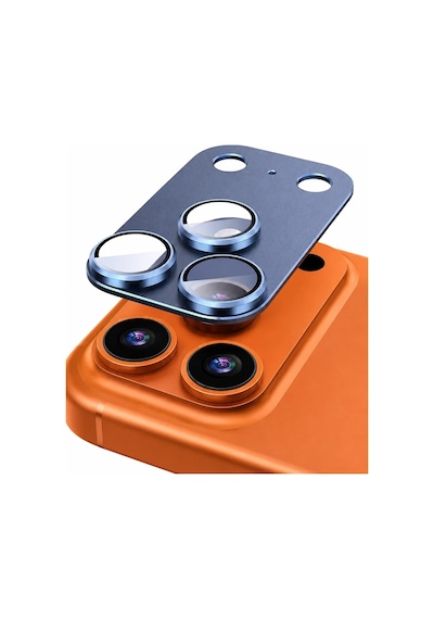 Tam Kapatan Apple iPhone Uyumlu 17 Pro - 18 Pro Lens Koruma Açık Mavi