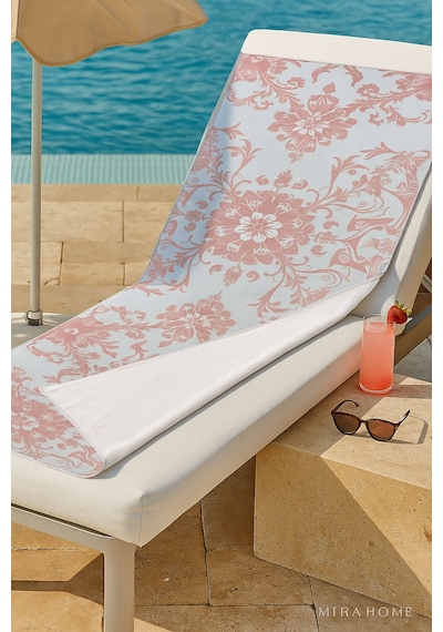 Unisex Baskılı Plaj Deniz Havuz Havlusu %100 Pamuk 70x145 Cm Wonderfull Nar Çiçeği