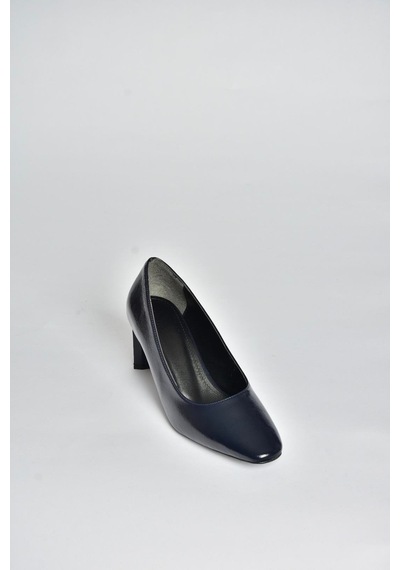 Fox Shoes V820522760 Lacivert Rustik Kalın Topuklu Kadın Ayakkabı Lacivert