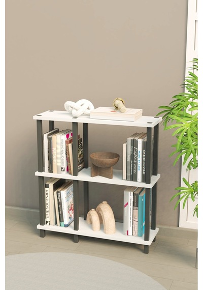 Mirada 3 Katlı Modern Kitaplık Dekoratif Çok Amaçlı Kitaplık Ve Organizer Çok Raflı Düzenleyici - Beyaz Beyaz Mirada 3 Katlı Modern Kitaplık Dekoratif Çok Amaçlı Kitaplık Ve Organizer Çok Raflı Düzenleyici - Beyaz Beyaz