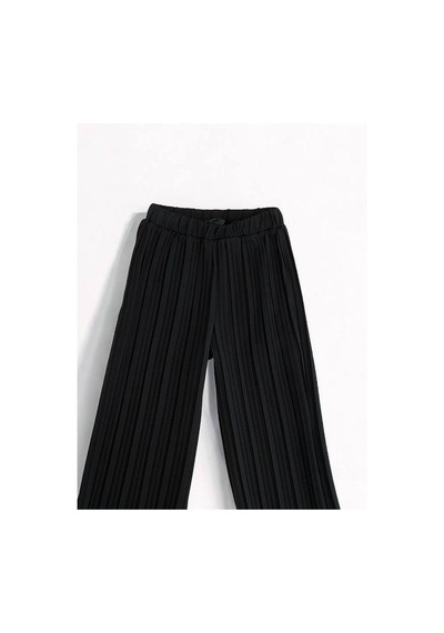 Zekids Kız Çocuk Fitilli Pantolon-14449 Siyah