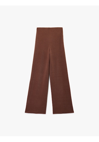 Koton Yüksek Bel Geniş Paça Pantolon Kahverengi 6wak40103ek Kahve Koton Yüksek Bel Geniş Paça Pantolon Kahverengi 6wak40103ek Kahve