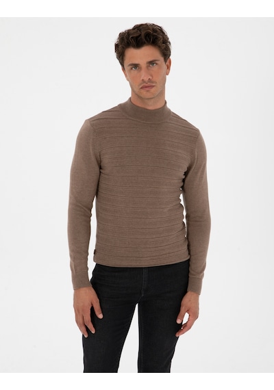Pierre Cardin Erkek Vizon Kazak /triko 50315751-vr174 Vizon